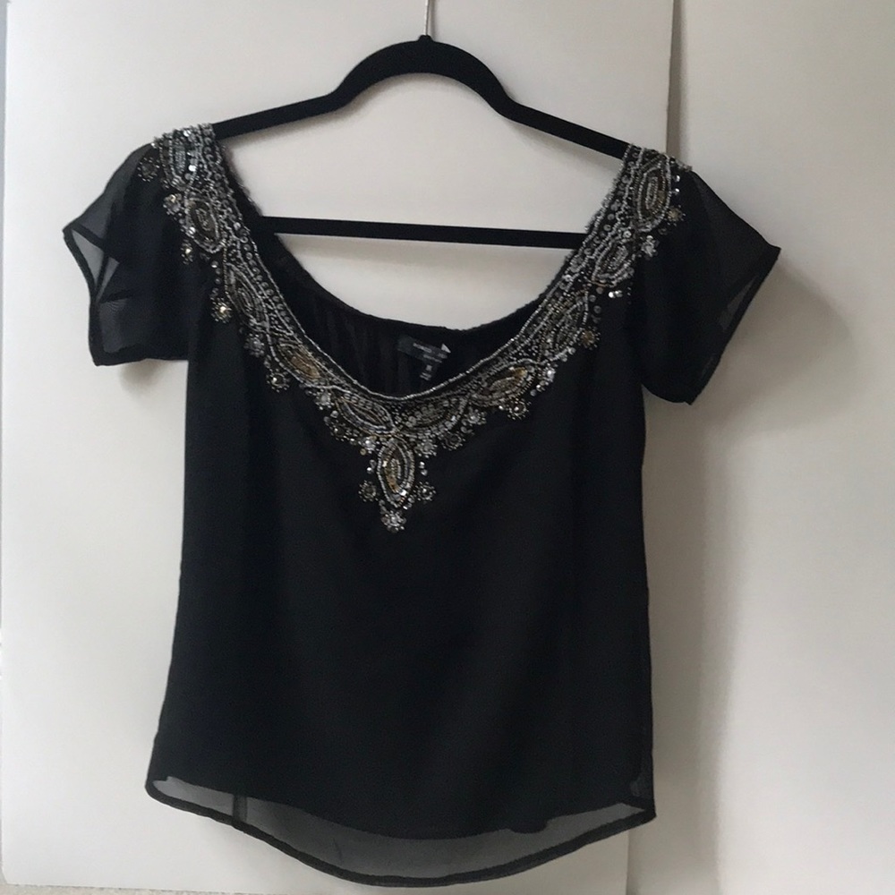 Beaded chiffon like top